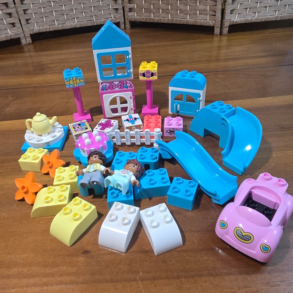 LEGO Duplo Mixed Lot Figures Car Slides Tea Party Birthday Bricks Set